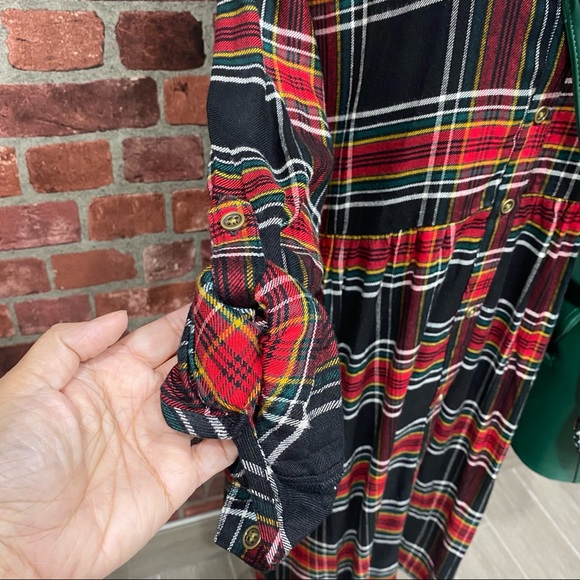 Sz LARGE Plaid Fall Shirtdress - Picture 13 of 17
